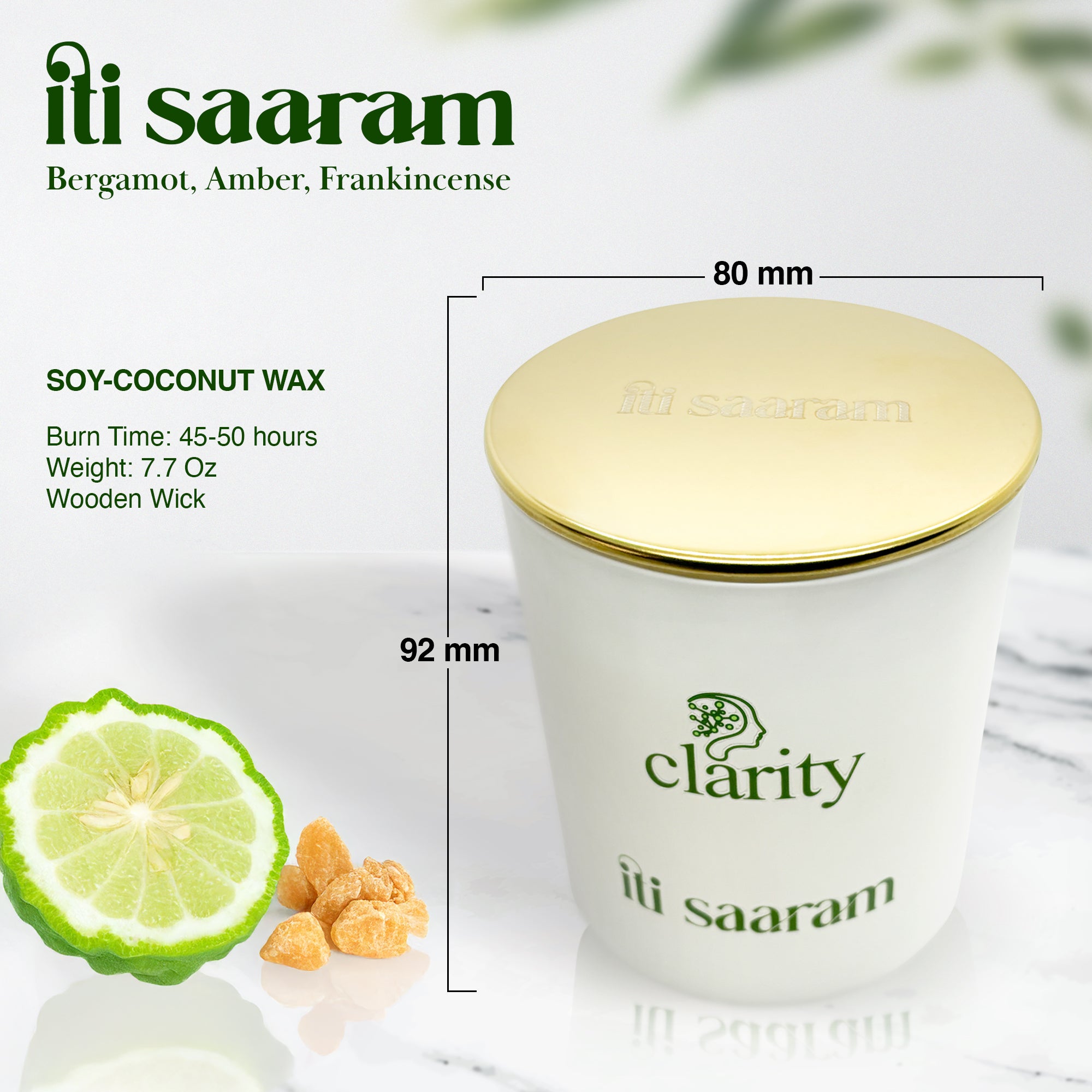 Clarity | Luxury Soy Candle | Bergamot & Frankincense