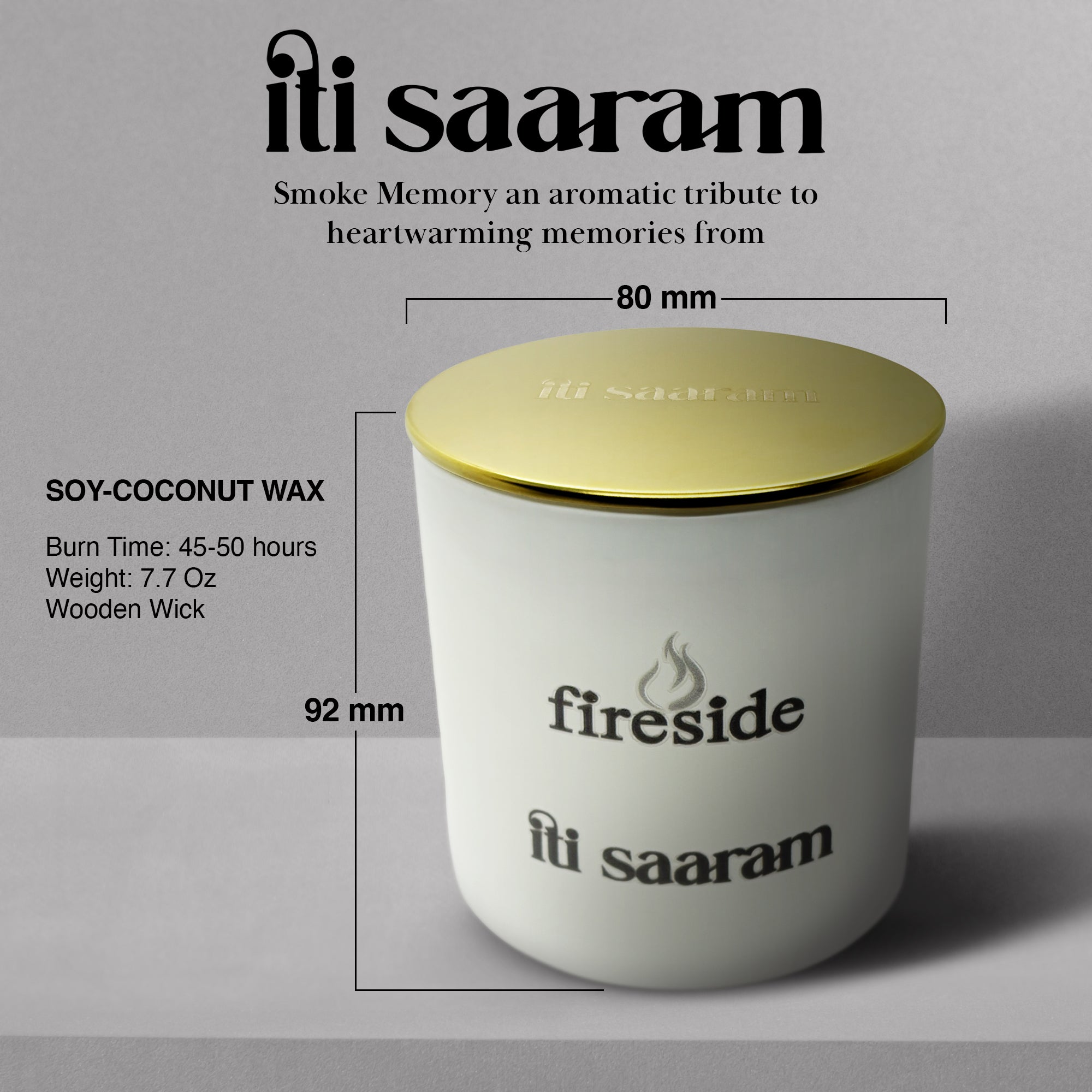 Fireside | Soy Candle with Crackling Wood Wick | Marshmallow