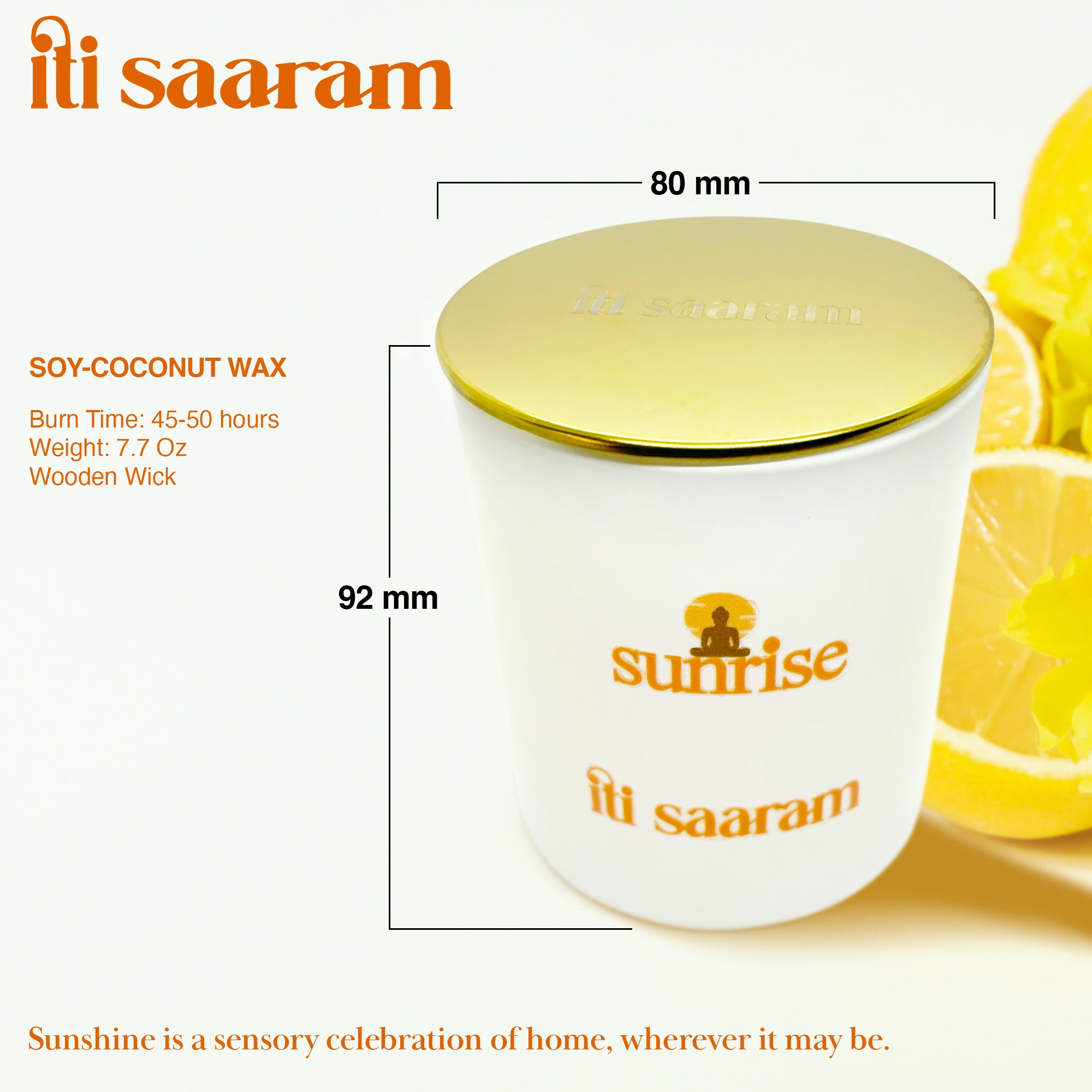Sunrise | Clean Burning Soy Candle | Fresh Lemongrass Scent